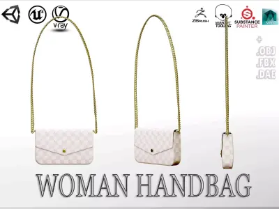 Woman Handbag Louis Vuitton Low-poly 3D model