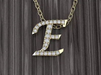 Jewelry Alphabet Pendant E 3D print model