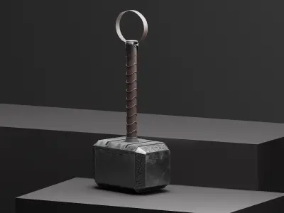 Thor Hammer 3D Asset Realistic Mjolnir PBR Model with 4K Texture 3D model
