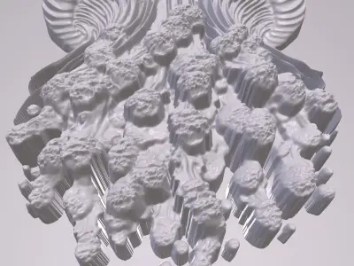 Jellyfish 7 basrelief for 3D printing 3D print model