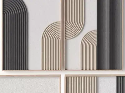 Relief artwork 37 - 3d art wall decor - Panels 3D model