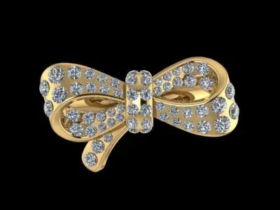 Bow tie ring 3D print model