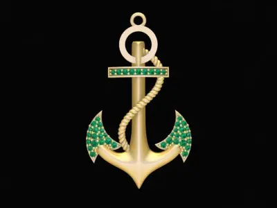 Luxury Anchor Pendant Jewelry 3D Model 2019 3D print model