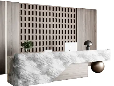 Reception Desk Office Furniture 03 Low-poly 3D model