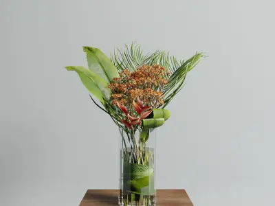 Corporate set of Flowers 3D model