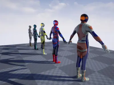 AdrenalineMaleSuit group of people Low-poly 3D model