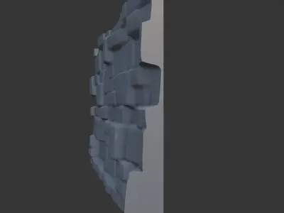 Worn Down Stone Wall Mesh 3D model