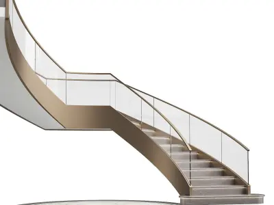 Luxury spiral staircase 3D model