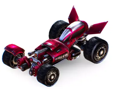 Cartoon Toy AR Racing Car 01 Low-poly 3D model