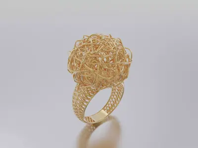 woman ring 3D print model