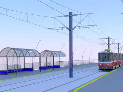 KT8D5 tram stop 3D model