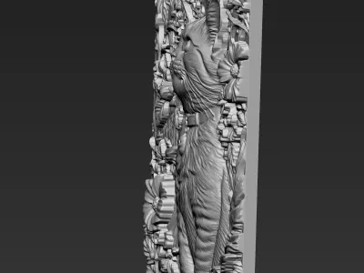 Cat and Flowers A35 3D print model