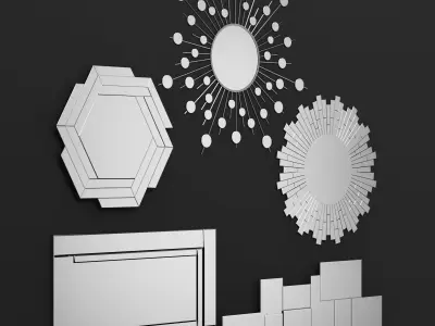 Set mirror square 3D model