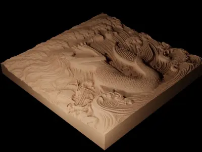 Mermaid at Sea CNC 3d Print High Relief Sand Casting 3D print model