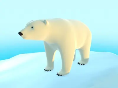 Polar Bear - Stylized Low-poly 3D model