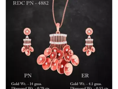 Pendant Earrings combo - 4882 3D print model
