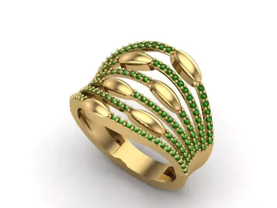 Womens Rings With Stone Ring Ready STL 3DM Models Rings women 3D print model