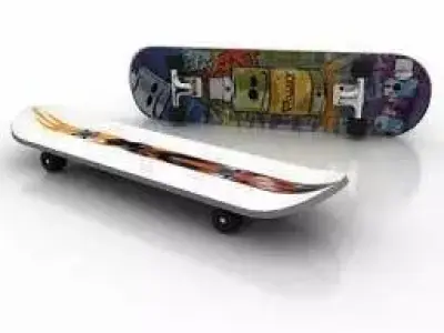 HIGH-POLY SKATEBOARD 3D model