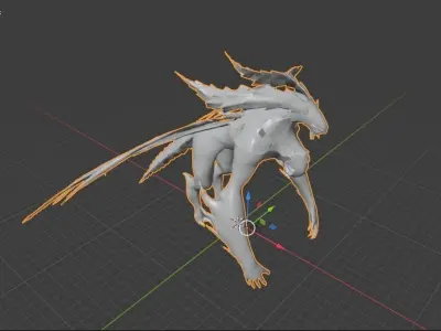 Valak Dragon for your games and animation Low-poly 3D model