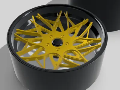 20inch TRINITY Concave Wheels 3 offsets w Tires 3D print model