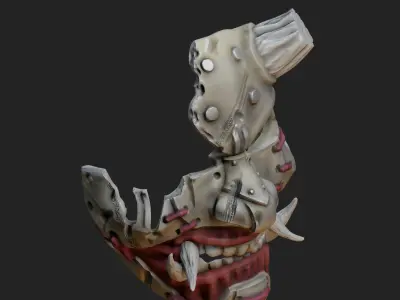 Oni Mask 7 Broken Horn Battle Damage 3D print model