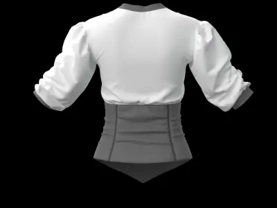 Blouse with Corset Marvelous Designer 3D model