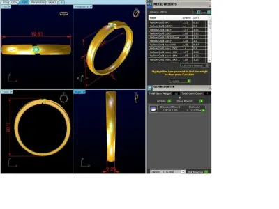 Band 3dm Render Details gold wedding ring with diamond 3D print model purchase