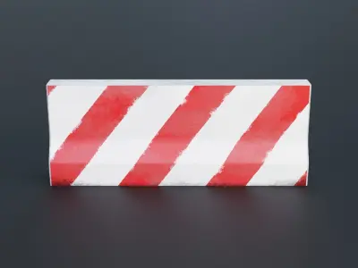 Concrete Construction Barrier Block Lowpoly Free low-poly 3D model