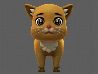 Cat Cartoon V05 Low-poly 3D model