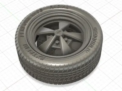 Super Sport Wheels with Tires and Brakes for 3D Print 3D print model