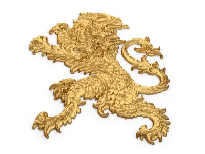 Heraldry Lion 01 3D print model