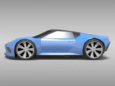 Lowpoly sports car concept Low-poly 3D model