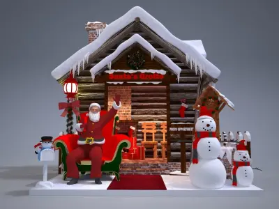 Santas Grotto Christmas Decoration 3D model
