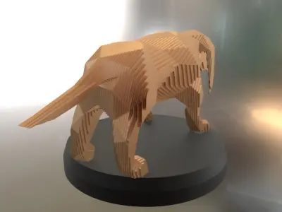 Parametric Asia Basset Hound Dog Low-poly 3D model