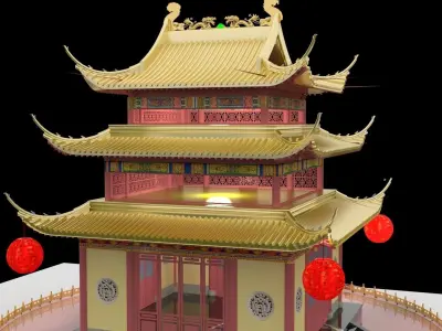 Chinese ancient house  3D model 30