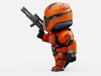 TOON TROOPER X-200 Rigged for Unreal Engine - Unity - MIXAMO 3D model