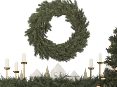 CHRISTMAS TREE AND DECORATION 3D model