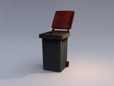 Realistic Trash can with seat 3D model