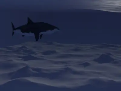 Great White Shark Rigged and Textured Low-poly 3D model