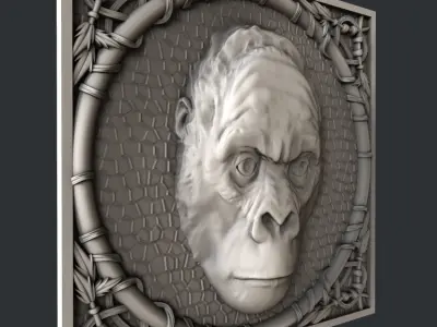 3d STL models for CNC gorilla 3D model
