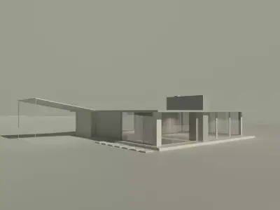 Vintage Bungalow House 70s 3D model