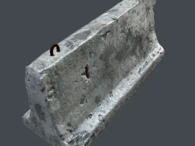 Concrete Barrier Low-poly 3D model