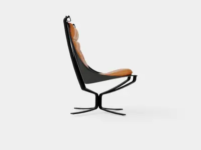LK Hjelle Falcon First High Lounge Chair Low-poly 3D model