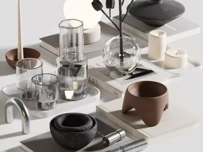 Decorative set 005 Low-poly 3D model