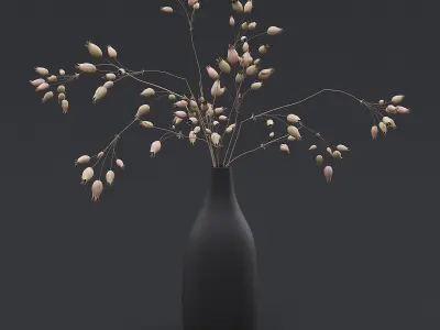 3D Dried Grass Flowers II 3D model