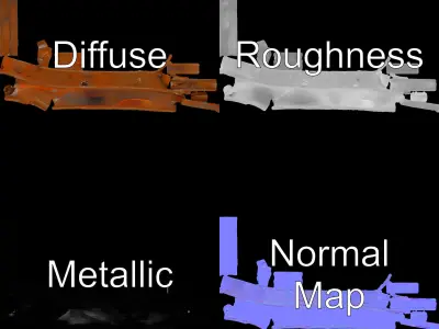 Ornamental Spiral Metalwork Model Pack Low-poly 3D model