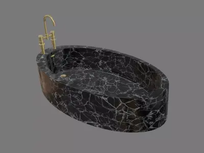 Modern Luxury Bathroom Bathtub Low-poly 3D model