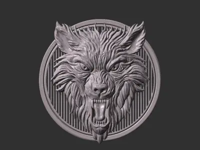 wolf head 3D print model