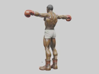Boxer in Uppercut Pose statue model 3D model