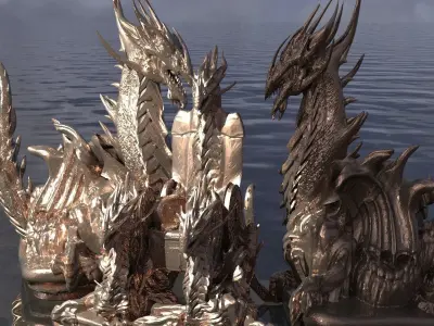 Queen of dragons Throne Extended 3D model